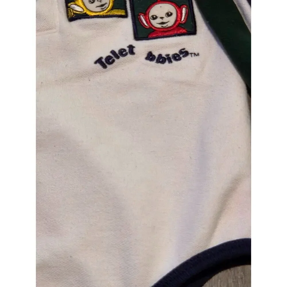 Vintage Rare 90’s Y2K Teletubbies White Romper Jumper One-Piece Size 18 Months